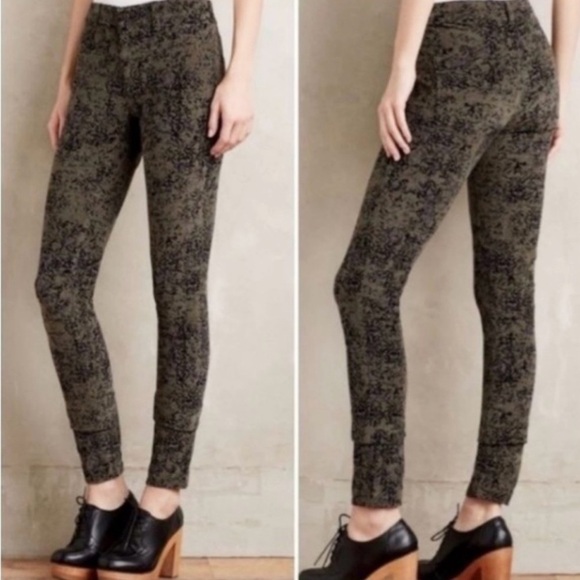 Anthro Pilcro SERIF Damask Print Micro Cords SZ 27 - Picture 1 of 10